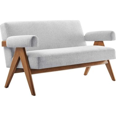 Lyra Fabric Loveseat In Light Gray