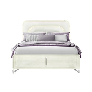 Lyra King Upholstered Bed with LED In Beige