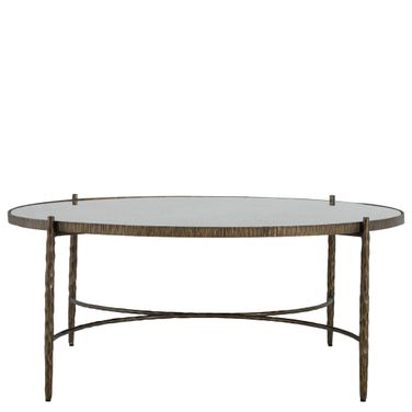 Lyra Mirrored Coffee Table In Aged Brass