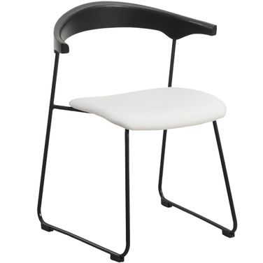 Lyra Modern Chair In Black Back and White Seat