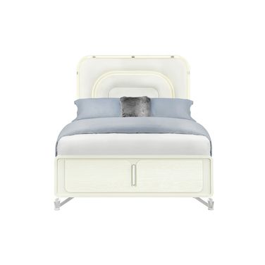 Lyra Queen Upholstered Bed with LED In Beige