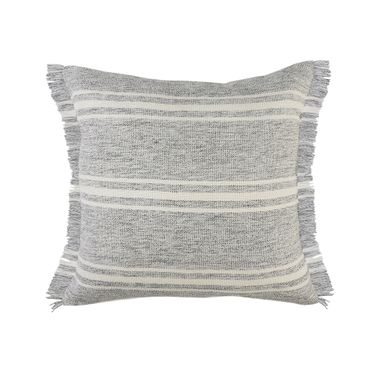 Lyran 24" x 24" Bora Striped Indoor/Outdoor Throw Pillow Cover Only In Gray
