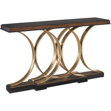 Lyric Console In Brown and Soft Brass