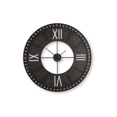 Lytle Wall Clock In Antique Brown