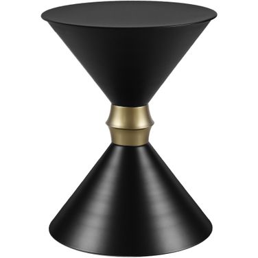 Lyvra Handmade Iron Metal Drum Side End Table In Black