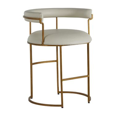 Mack 23.5 Inch Counter Height Stool In Stained Gold and White