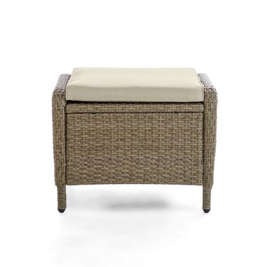Mackay Ottoman Set of 2 In Beige and Natural Teak