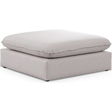 Mackenzie Durable Linen Textured Ottoman In Beige