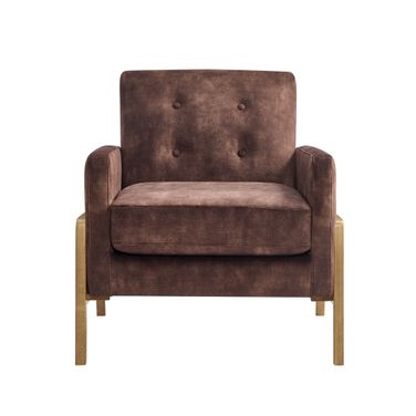Macon Wood Arm Tufted Back Accent Chair In Espresso