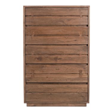 Madagascar Brown Wood 5 Drawers Chest