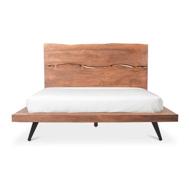Madagascar Brown Wood King Platform Bed