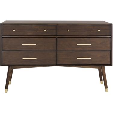Madden Retro Dresser In Walnut and Brass