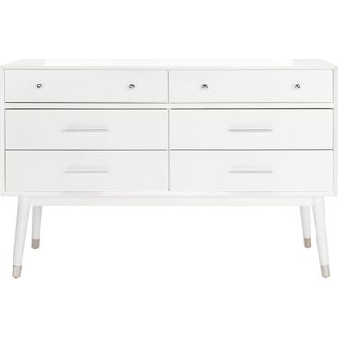 Madden Retro Dresser In White and Silver