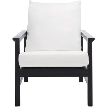 Maddison Cane Back Accent Chair In Black and Natural