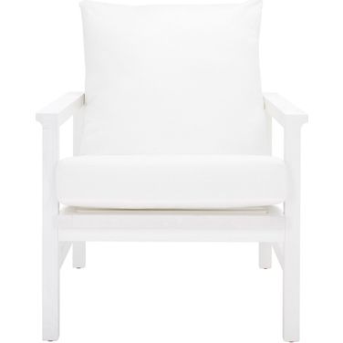 Maddison Cane Back Accent Chair In White/Natural