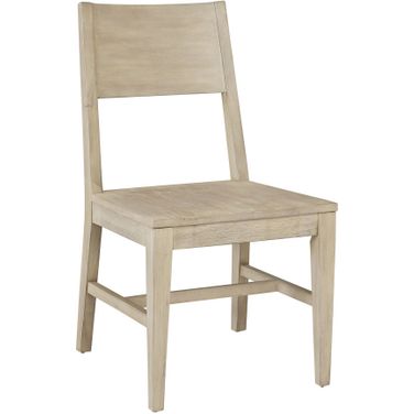 Maddox Dining Side Chair Set of 2 with Wood Seat In Biscotti