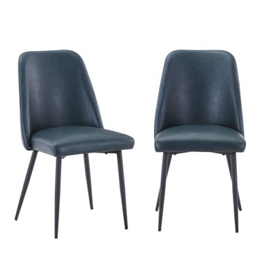 Maddox Upholstered Dining Chair Set of 2 In Blueberry