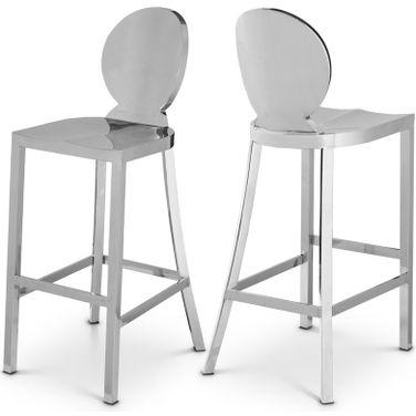 Maddox Stainless Steel Stool In Chrome