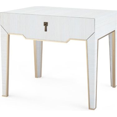 Madeline 1-Drawer Side Table In Platinum Shimmer