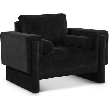 Madeline Chenille Fabric Chair In Black