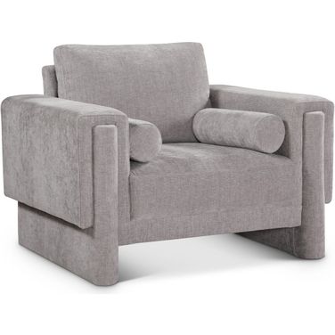 Madeline Chenille Fabric Chair In Grey
