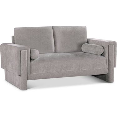 Madeline Chenille Fabric Loveseat In Grey
