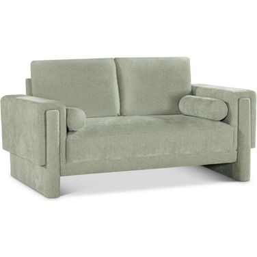 Madeline Chenille Fabric Loveseat In Mint