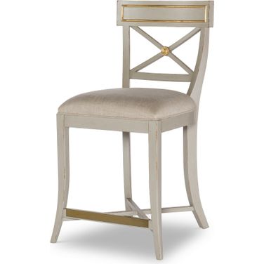 Madeline Counter Stool In Gray and Gold