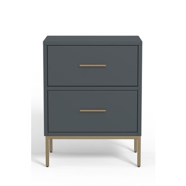 Madelyn Two Drawer Nightstand In Slate Gray