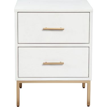 Madelyn Two Drawer Nightstand In White