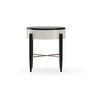Madera Accent Nightstand In Opal and Modern Walnut