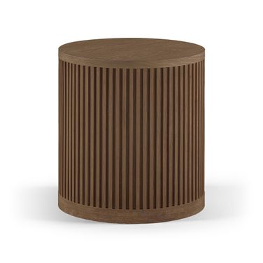 Madera Oak Veneer and Solid Wood End Table In Brown Walnut