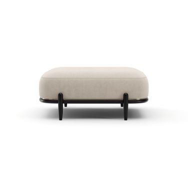 Madera Ottoman In Oatmeal and Modern Walnut