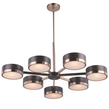 Madison 7L Chandelier In Architectural Bronze and Natural Brass