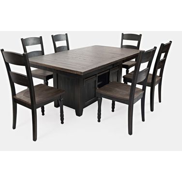 Madison County 72 Inch Storage Table 7 Piece Dining Set In Vintage Black