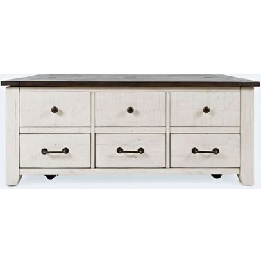 Madison County 48 Inch Harris Lift Top Coffee Table In Vintage White