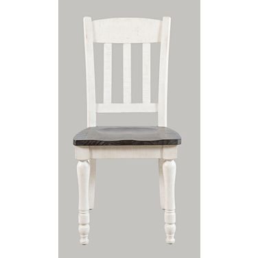 Madison County Slatback Dining Chair Set of 2 In Vintage White