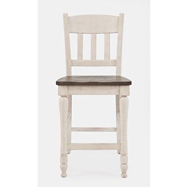 Madison County Slatback Counter Stool Set of 2 In Vintage White