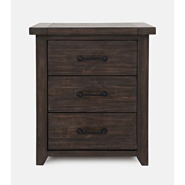 Madison County USB Charging Nightstand In Barnwood Brown