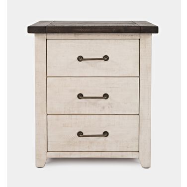 Madison County USB Charging Nightstand In Vintage White