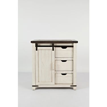 Madison County 32 Inch Barn Door Accent Cabinet In Vintage White