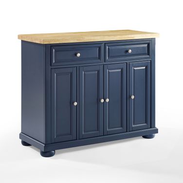 Madison Kitchen Island In Navy and Natural