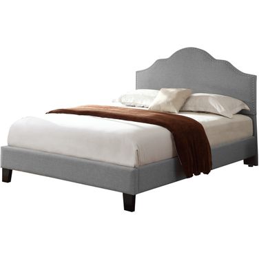 Madison Cal King Upholstered Bed In Light Gray