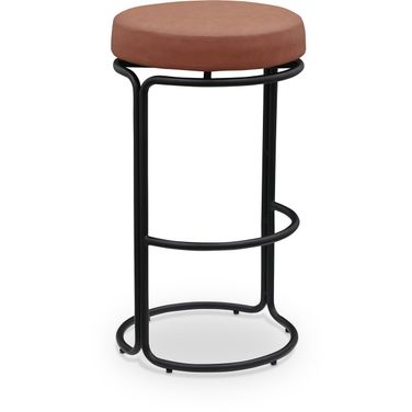 Madison Vegan Leather Barstool Set of 2 In Cognac
