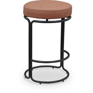 Madison Vegan Leather Counter Stool Set of 2 In Cognac