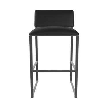 Madrid 30 Inch Bar Height Stool In Firestone Grey and Licorice Black