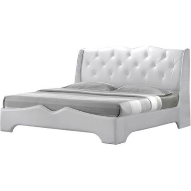 Madrid Leather Like Fabric California King Platform Bed In Off White
