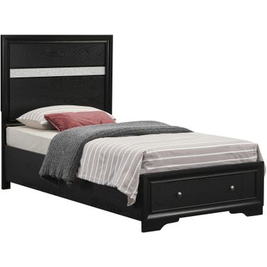 Madrid Twin Storage Bed In Black
