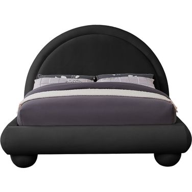 Madrid Velvet Full Bed In Black Velvet