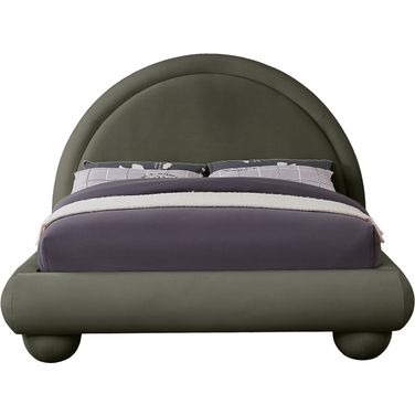 Madrid Velvet Full Bed In Green Velvet